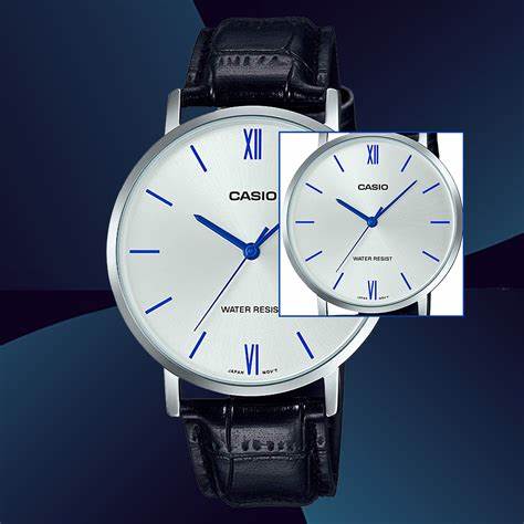 CASIO & VINTAGECasio MTP - VT01L - 7B1UDF Men's Analog Watch – Silver Dial with Black Leather StrapWATCHESEcecile