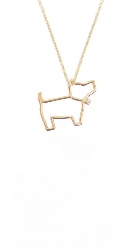 ALIITAAliita NRPU50001AYG09K Perrito Brillante Necklace – 9kt Gold, Diamond, 45cmBIJOUXEcecile