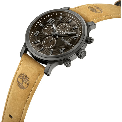 TIMBERLANDTimberland TDWGF0055703 Driscoll Chronograph – 46mm Anthracite Steel Case, Brown Leather StrapWATCHESEcecile