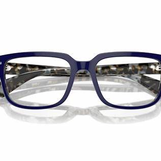Dolce & Gabbana DG3380 3423 U 52 Lunettes carrées pour hommes - Bleu sur monture bleu havane