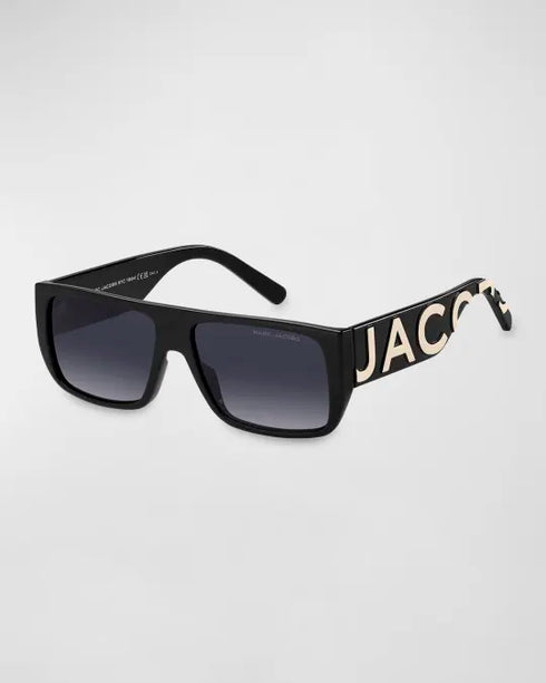 Marc Jacobs MARC LOGO 096/S 08A/T4 Sunglasses – Black Frame, Silver Mirror Lenses