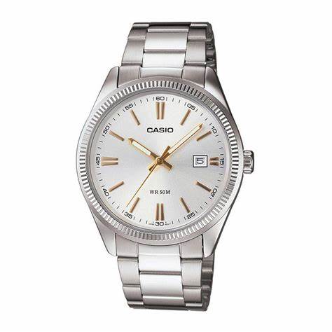 CASIO & VINTAGECasio MTP - 1302D - 7A2VDF Men's Analog Watch – White Dial with Stainless Steel BraceletWATCHESEcecile