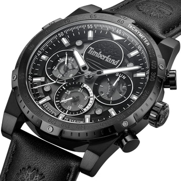 TIMBERLANDTimberland TDWGF0009402 Sherbrook Multifunction Watch – 46mm Black Steel, Black Leather StrapWATCHESEcecile