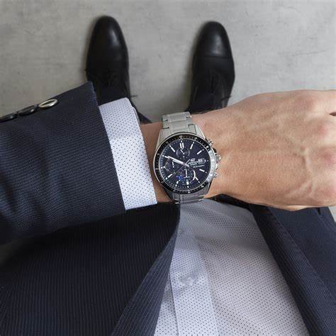 CASIO EDIFICECasio Edifice EFS - S510D - 1AVUEF Men's Solar Chronograph Watch - Black Dial, Stainless Steel BandWATCHESEcecile