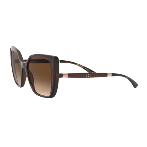 Dolce & Gabbana DG6138 3185/13 Gafas de Sol Mujer - Montura Habana, Lentes Marrón Degradado