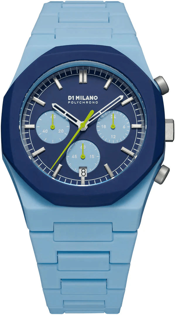 D1 MILANOD1 Milano D1 - PHBJ03 Polychrono Blue Blast Watch – 40.5mm, Quartz, ChronographWATCHESEcecile