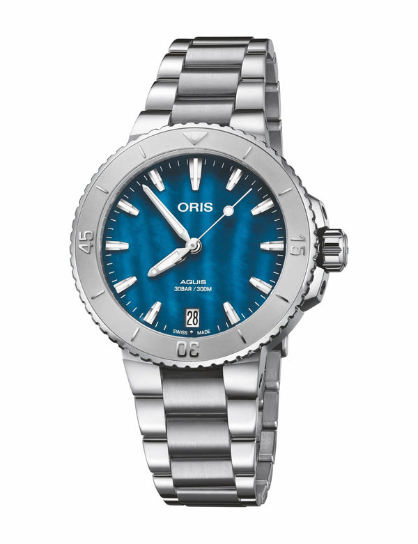 ORISOris Divers Date 39mm Men's Watch – Stainless Steel, Blue Dial, 200m Water ResistanceWATCHESEcecile