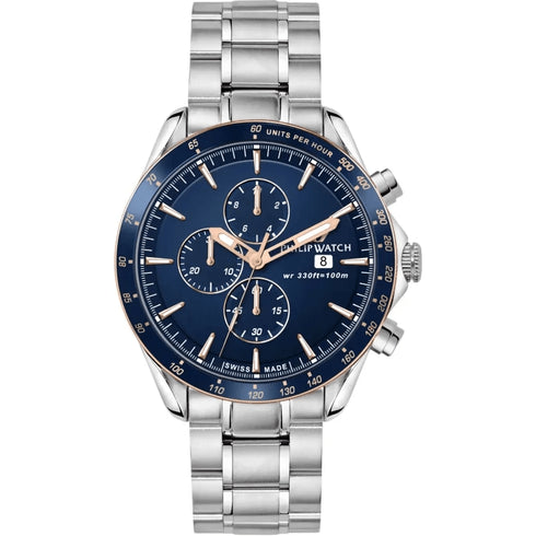 PHILIP WATCHPhilip Watch R8273995006 Blaze Chronograph Men's Watch - 44mm, Blue Dial, Steel BraceletWATCHESEcecile
