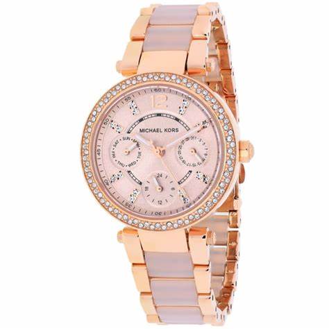 Michael Kors Parker MK6110 Women's Watch - Rose Gold-Tone, Crystal Accents