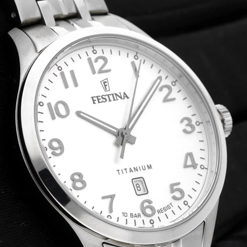 FESTINAFestina F20466/1 Titanium Men's Watch – White Dial, 40mm, Quartz, 10ATMWATCHESEcecile