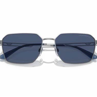 EMPORIO ARMANIEmporio Armani EA2160 304580 Men's Sunglasses - Matte Silver Frame, Dark Blue Lenses, 52mmEYEWEAREcecile