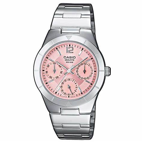 CASIO & VINTAGECasio Women's Analog Watch LTP - 2069D - 4AVEG - 31mm Stainless Steel Case, Pink Dial, Day - Date Display, 50m Water ResistanceWATCHESEcecile