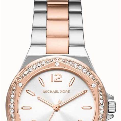 Michael Kors Montre femme Lennox MK6989 - bicolore, lunette ornée de cristaux