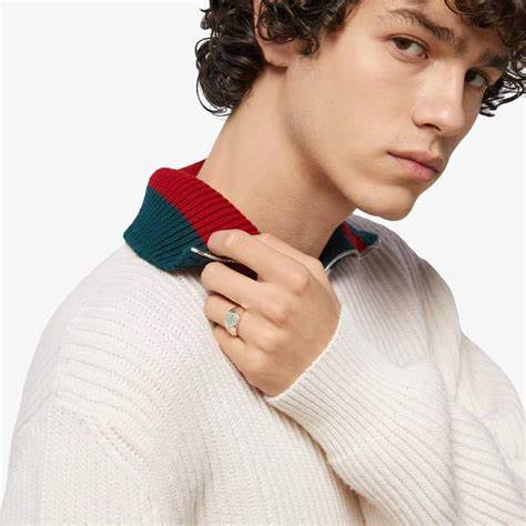 Gucci Trademark Sterling Silver Hexagonal Signet Ring - Size 6