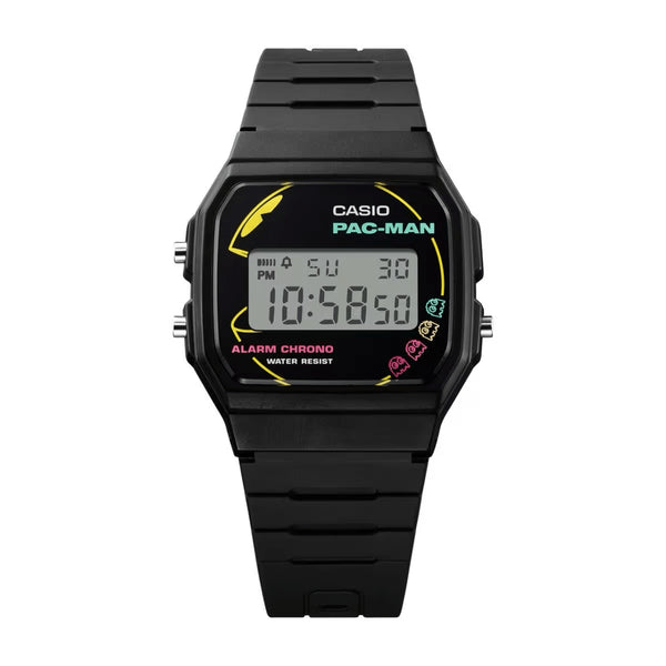 CASIO & VINTAGECasio Vintage PAC - MAN F - 91WPC - 1AER Digital Watch – Black Resin Band, Retro Gaming DesignWATCHESEcecile
