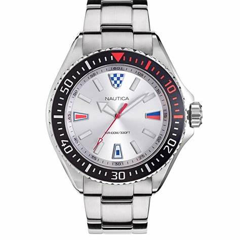 NAUTICANautica NAPCPS905 Men's Quartz Watch - Silver Dial, Stainless Steel BraceletWATCHESEcecile
