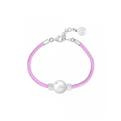 MAJORICAMajorica 15349.01.2.000.010.1 Women's Bracelet – Pink Cord, Simulated Pearl, Sterling Silver AccentsBIJOUXEcecile