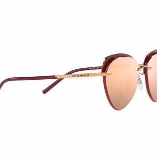 Emporio Armani EA2133 3011/7J Women's Sunglasses - Shiny Rose Gold Frame, Brown Mirrored Rose Gold Lenses, 57mm