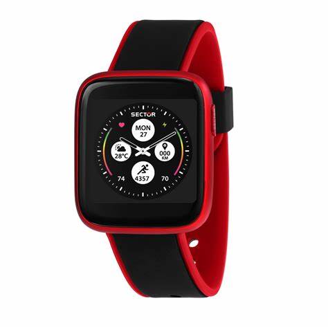 SECTORSector S - 04 Colours R3253158008 Unisex Smartwatch - 40x34.7mm Red Aluminum Case, Black and Red Silicone StrapWATCHESEcecile