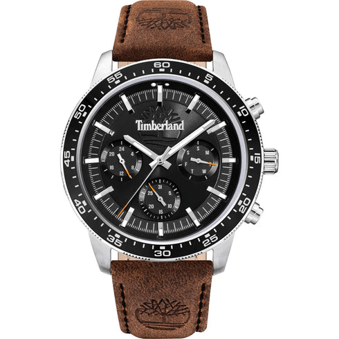 TIMBERLANDTimberland Parkman TDWGF0029002 Men's 44mm Black Dial Quartz Watch – Brown Leather StrapWATCHESEcecile