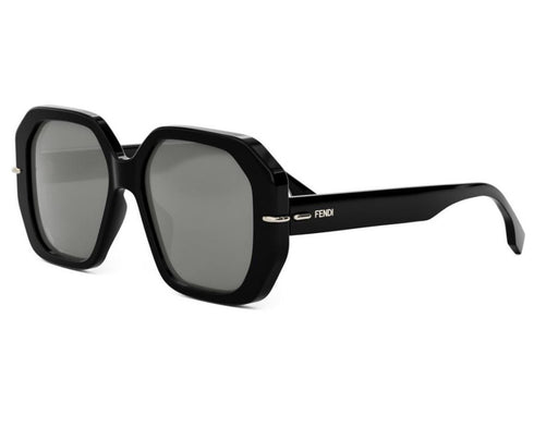FENDIFendi Selleria FE40173I Women’s Square Sunglasses – 54 mm Black Acetate Frame, Silver Mirror LensesEYEWEAREcecile