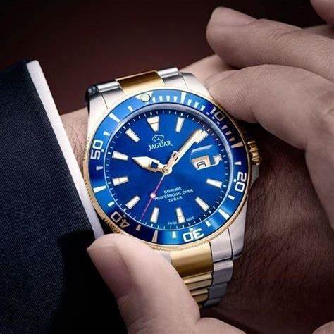 JAGUARJaguar Men's Swiss Quartz Diver Watch - Model J863/C, Two - Tone Stainless Steel, Blue DialWATCHESEcecile