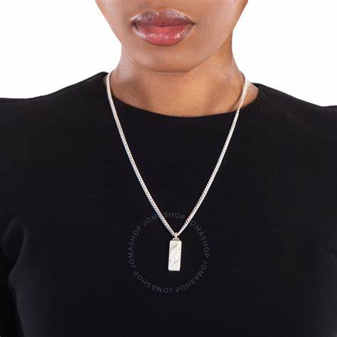 Gucci Collier en argent 925 avec G diagonal entrelacé - Modèle YBB774055001
