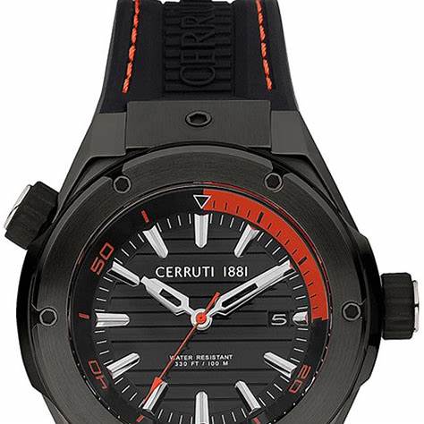 CERRUTI 1881Cerruti 1881 Ruscello CIWGN2207502 Men's Quartz Watch - Black Dial, Black Rubber StrapWATCHESEcecile