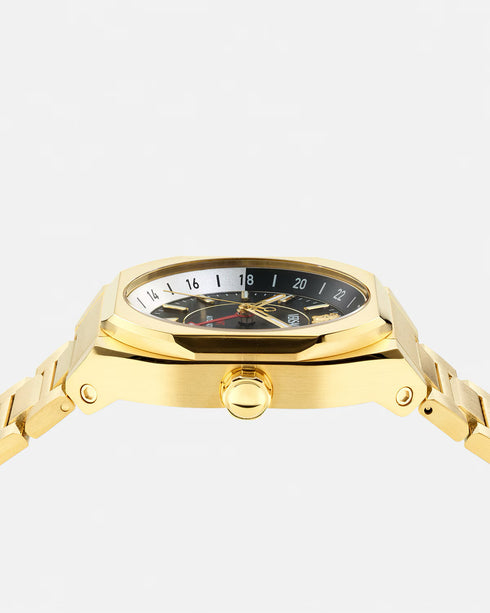 Versace V-Contempo GMT VE0I00425 Men’s Swiss Automatic – Gold, Black Dial