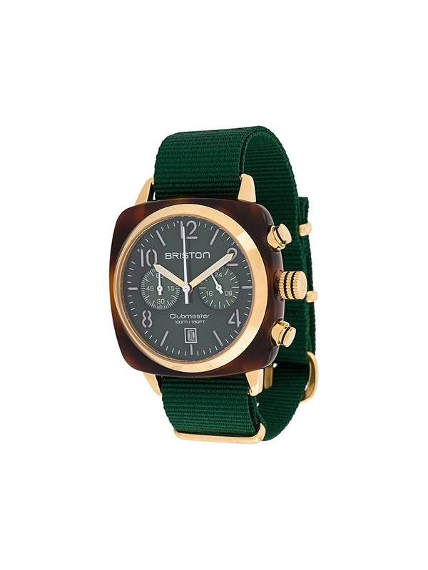 BRISTONBriston Clubmaster Classic Chronograph 40mm British Green Dial Watch 15240 - SA - T - 10 - NBGWATCHESEcecile