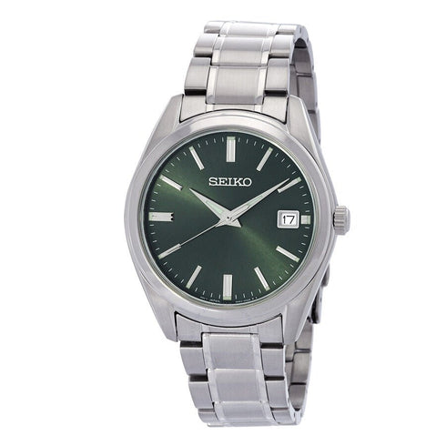 SEIKOSeiko SUR527P1 Men's Quartz Watch - Green Dial, Stainless Steel BraceletWATCHESEcecile