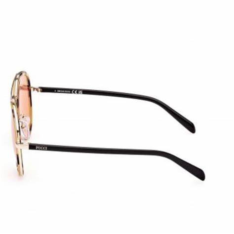 EMILIO PUCCIEmilio Pucci EP0185 5756E Women's Aviator Sunglasses – Brown Metal Frame, Brown Mirrored Lenses, Ø 57mmEYEWEAREcecile