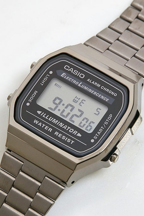 CASIO & VINTAGECasio A168WEGG - 1BEF Unisex Digital Watch - Black Ion - Plated Stainless Steel Band, Vintage StyleWATCHESEcecile