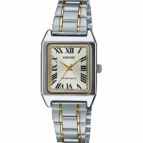CASIO & VINTAGECasio LTP - V007SG - 9BUDF Women's Watch - Beige Dial, Two - Tone Stainless Steel BandWATCHESEcecile