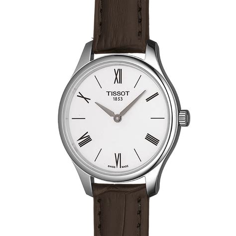 TISSOTTissot Tradition 5.5 Lady T0632091603800 - 31mm Silver Dial, Brown Leather StrapWATCHESEcecile
