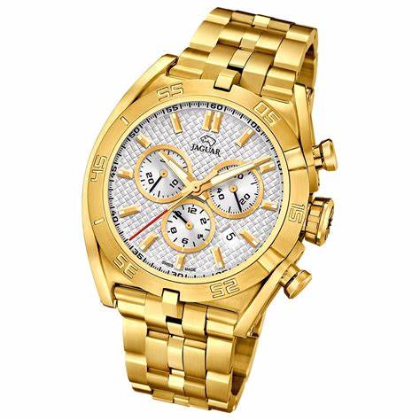 JAGUARJaguar Men's Swiss Quartz Chronograph Watch - Model J853/1, Gold - Tone Stainless Steel Case, White Dial, Sapphire CrystalWATCHESEcecile