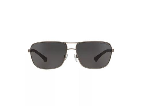 Lunettes de soleil Emporio Armani EA2033 3130/87 pour homme - monture en bronze mat, verres gris foncé, 64mm