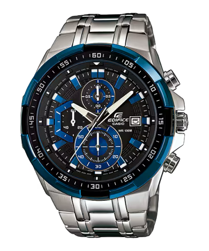 Casio Edifice EFR-539D-1A2VUEF Men's Stainless Steel Chronograph Watch with Blue Accents