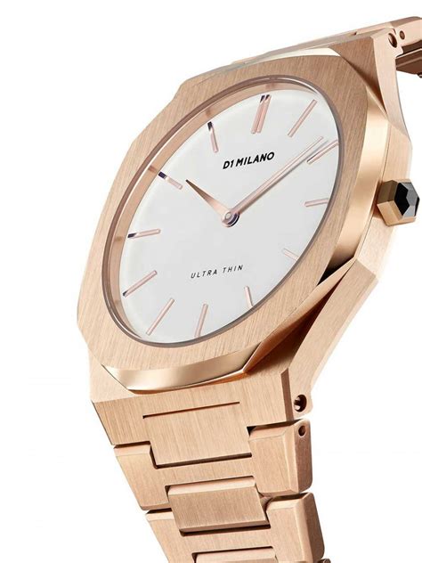D1 MILANOD1 Milano Ultra Thin Rose Cloud UTBL09 Women's Watch - Rose Gold Stainless Steel, White Dial, 34mmWATCHESEcecile