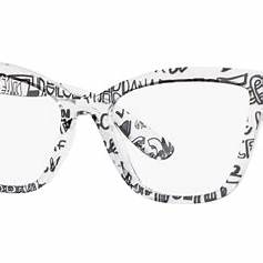 Dolce & Gabbana DG5076 3314 55 Lunettes œil de chat pour femme - monture transparente graffiti