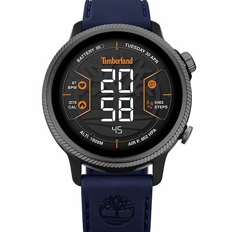 TIMBERLAND SMARTWATCHTimberland Trail Force S1 GPS Smartwatch TDIGB0064502 – Gray Case, Blue Silicone StrapWATCHESEcecile