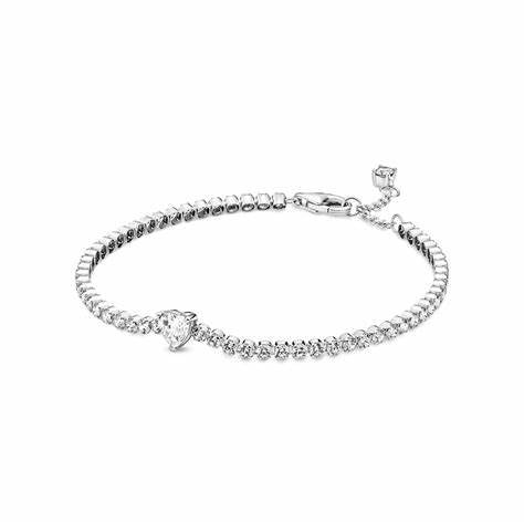PANDORAPandora Sparkling Heart Tennis Bracelet 590041C01 - 16 - Sterling Silver with Clear Cubic ZirconiaBIJOUXEcecile