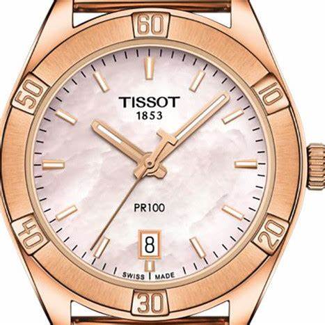 TISSOTTissot PR 100 Sport Chic Women's Watch - Pink Mother - of - Pearl Dial, Rose Gold PVD Mesh BraceletWATCHESEcecile