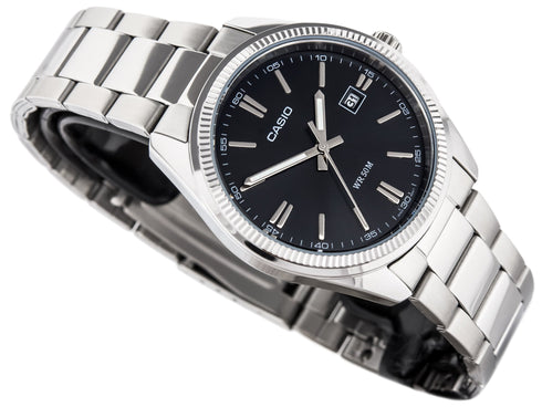 CASIO & VINTAGECasio MTP - 1302PD - 1A1VEF Men's Analog Watch - Black Dial, Stainless Steel BandWATCHESEcecile