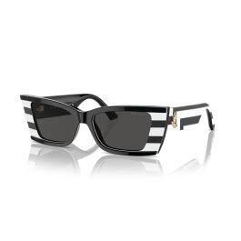 JIMMY CHOOJimmy Choo JC 5009 Women's Sunglasses - 53mm, Black and White Frame with Dark Gray LensesEYEWEAREcecile