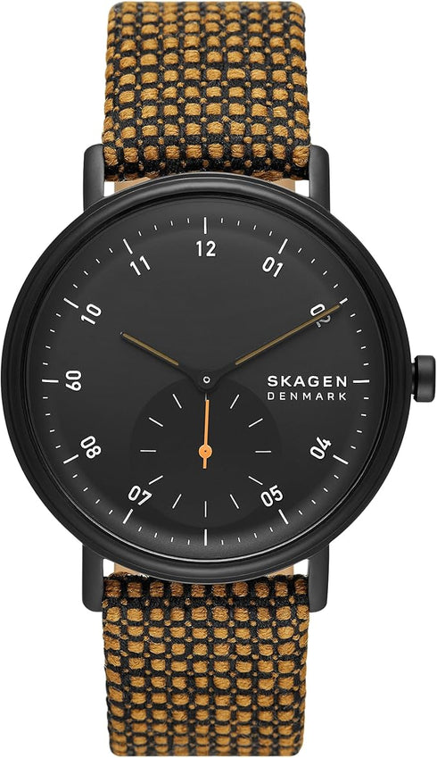 SKAGEN DENMARKSkagen Denmark Kuppel SKW6895 Men's Watch – Black Dial, Brown Fabric StrapWATCHESEcecile