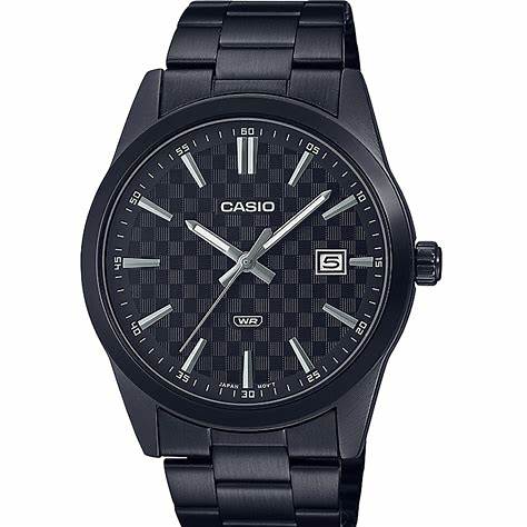 CASIO & VINTAGECasio MTP - VD03B - 1AUDF Men's Watch - Black Dial, Black Stainless Steel BraceletWATCHESEcecile