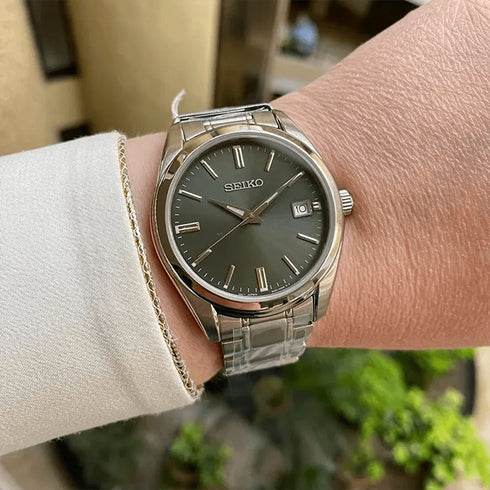 SEIKOSeiko SUR527P1 Men's Quartz Watch - Green Dial, Stainless Steel BraceletWATCHESEcecile