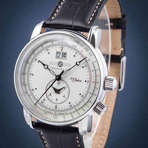 ZEPPELINZeppelin 7640 - 1 100 Years Edition Men's Dual Time Watch – Silver Dial, Brown Leather StrapWATCHESEcecile