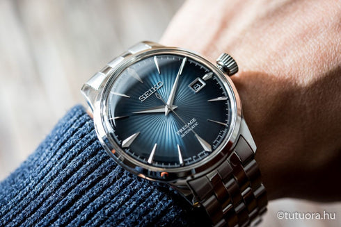 SEIKOSeiko Presage SRPB41J1 "Blue Moon" Automatic Men's Watch - 40.5mm Stainless Steel, Blue Sunburst DialWATCHESEcecile